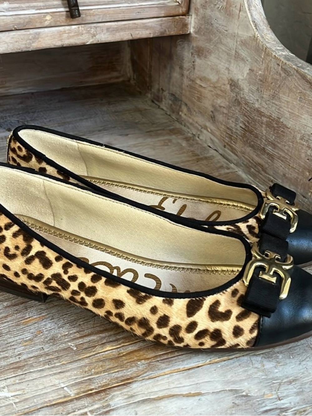 Sam Edelman Cap Toe Leopard-Print Ballet Shoes